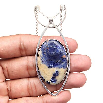 #ad Pendant Sodalite Silver Gemstone 925 Jewelry Handmade Plated Sterling Natural $19.19