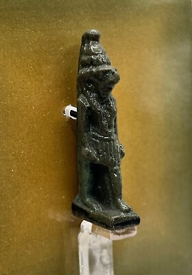 #ad Ancient Egyptian Faience Amulet of Horus Statuette Figurine COA $250.00