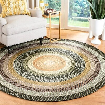 #ad 5#x27; Round Braided Rug Country Area Farm House Cabin Rustic Carpet Casual Western $84.31