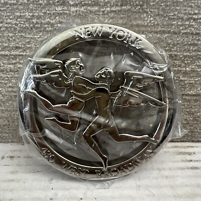 #ad PIERO GUIDI Silver Metal Charm Plate Paperweight Decor Angeles Of Our Time RARE $42.50