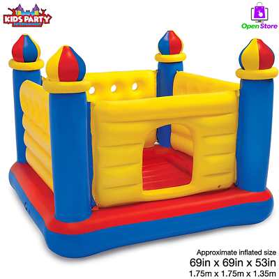 #ad Inflatable Bounce Castle House For Kids Outdoor Play 69quot; L X 69quot; W Multicolor $89.98