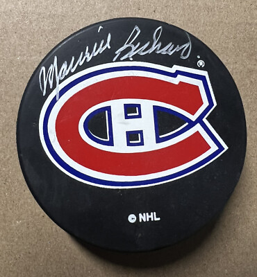 #ad MAURICE RICHARD Signed Montreal Canadiens Puck $250.00