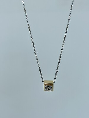 #ad Vintage Diamond White Gold amp; Yellow Gold Pendant on Chain GBP 380.00