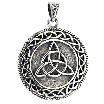 #ad Large Sterling Silver Celtic Knot Triquetra Pendant Pagan Wicca Irish Knotwork $49.99