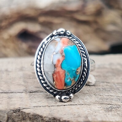 #ad Oyster Copper Turquoise Ring 925 Sterling Silver Handmade Jewelry All Size MO357 $13.99