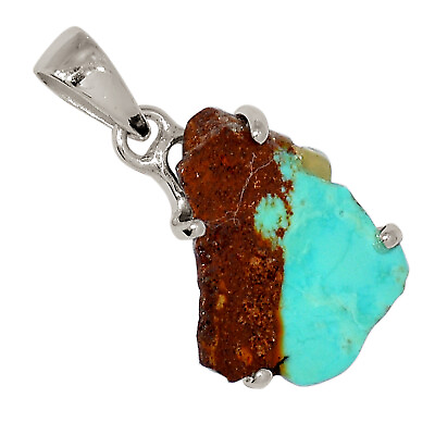 #ad Natural Mexican Turquoise 925 Sterling Silver Pendant Jewelry ALLP 24559 $14.99