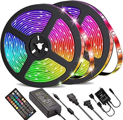 #ad 33ft LED Strip Lights Remote Control Bedroom Waterproof for Indoor Outdoor Use $11.99
