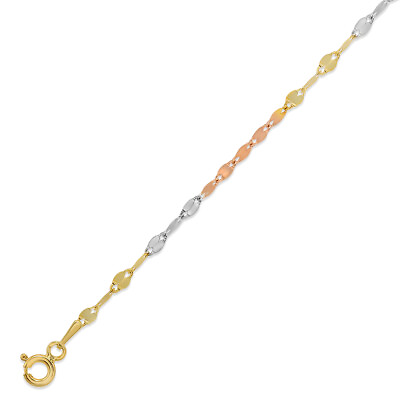 #ad 14K Tri Color Gold 1.5mm 3mm Twisted Mirror Chain Necklace 14quot; 24quot; Solid $271.25