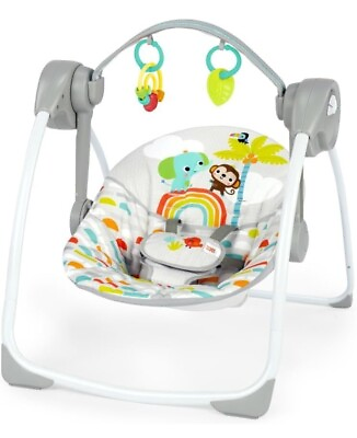 #ad Bright Starts Playful Paradise Portable Compact Baby Swing w Toys Unisex $47.99
