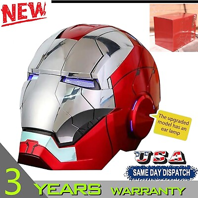 #ad US Iron Man MK5 Helmet Voice Control Openamp; Closed Mask Cosplay Iron Man Helmet $189.99