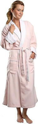 #ad Elegant Pink Spa Microfiber Hotel Bathrobe with Terry Lining UNISEX Medium $49.99