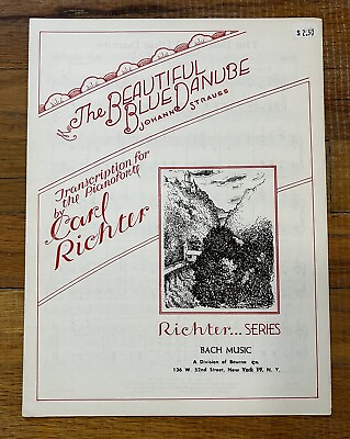 #ad $2 Sheet Music The Beautiful Blue Danube c.1936 Strauss Carl Richter $2.00