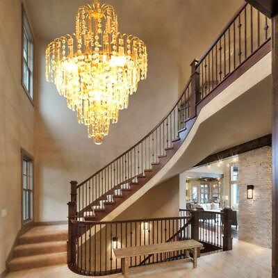 Samger Crystal Glass Chandelier Ceiling Luxury Lamp Waterfall Pendant Light E12 $64.98
