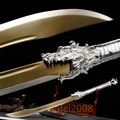#ad Handmade Cosplay Sword Chinese Dragon Broadsword Sharp 1095 Carbon Steel Blade $147.50
