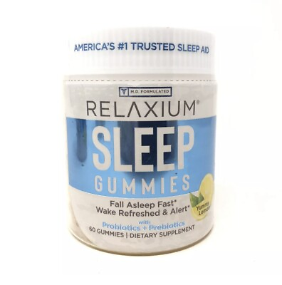 #ad 🔥RELAXIUM Sleep Gummies Yummy Lemon w Probiotics Prebiotics 60 ct FREE SHIP $17.99