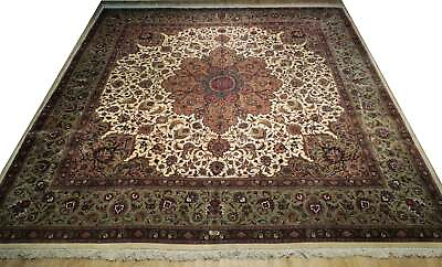 #ad 12#x27; x 12#x27; Ivory SQUARE High Quality Signed Traditional Tabreez Rug 79567 $14062.50