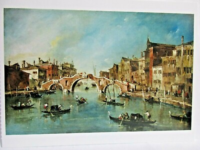 #ad Francesco Guardi Italian Artist Postcard View on Cannaregio Canal Venice 1775 $12.30