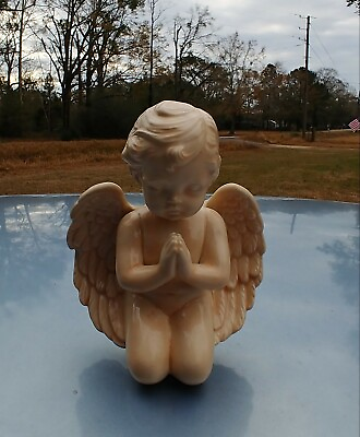 #ad Glazed Praying Cherub Peach Color .7 Inches Tall New Made In USA $15.95
