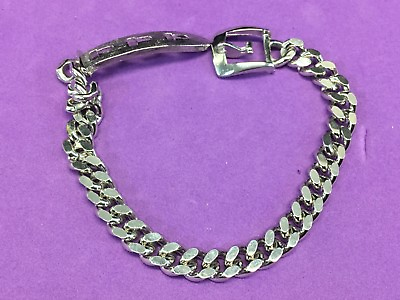 #ad 8quot; Silver tone link Bracelet signed Avon4 $4.49