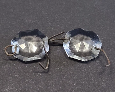 #ad Vintage Antique Crystal Glass Chandelier Candelabra Prism Pendant Chain Bead $15.00
