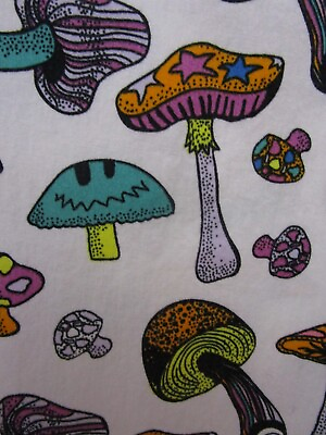 #ad L Mens Mushroom Vintage 1980s Cotton Button Front Shirt Short Sleeve $54.00