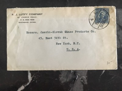 #ad 1940s Shanghai China Commercial Cover To New York USA FJ Lufty Co. $39.99