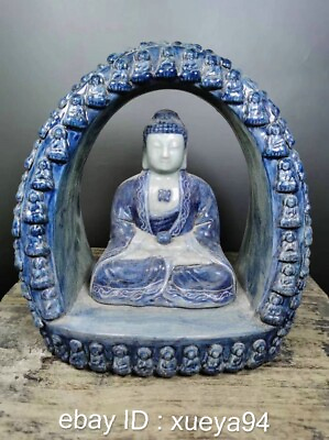 #ad 9#x27;#x27; Chinese Qing Dynasty antique Porcelain Shakyamuni Amitabha Buddha statue $350.00