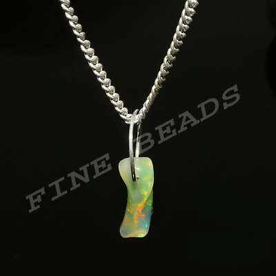 #ad Ethiopian Opal Pendant 925 Sterling Silver Opal Raw Opal Uncut Pendant PD 438 $35.36