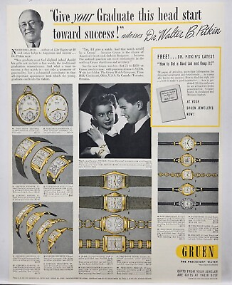 #ad 1941 Gruen Watch Co Jewelers Precision Watch Graduate Vtg Print Ad Man Cave Art $10.88