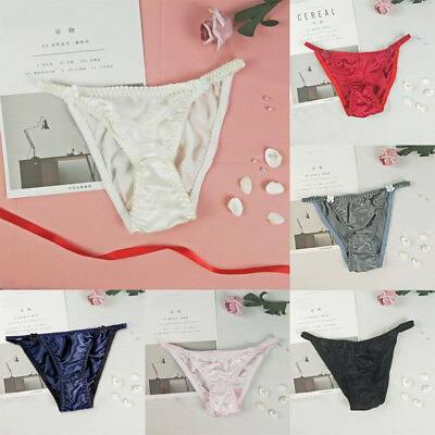 #ad Women#x27;s Sexy Satin G string Panties Lingerie Seamless Briefs Knickers Underwear AU $4.99