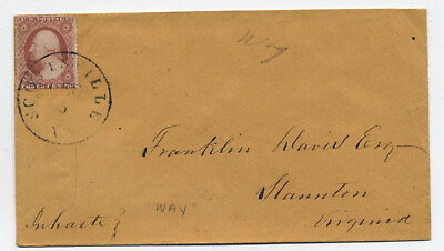#ad c1860 Scottsville VA #26 cover to Staunton manuscript quot;wayquot; marking h.4419 $49.99