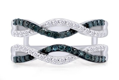 #ad 1 2ct Natural Round Diamond Enhancer Wrap Engagement Ring 10K White Gold $629.99