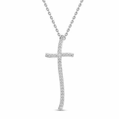 #ad Wavy Infinity Cross Necklace Pendant Women Jewelry 925 Sterling Silver Cross $8.99