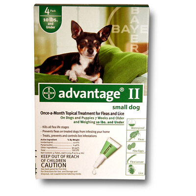 #ad Advantage II Imidicloprid Small Dogs 0 10 lbs 4 Pack kills fleas and flea eggs $29.85