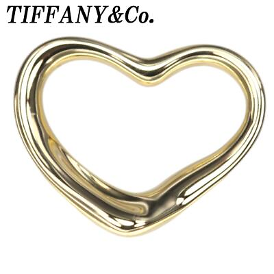 #ad Tiffany Co. 18K Pendant Top Open Heart K18 Yellow Gold Used G399 $216.24