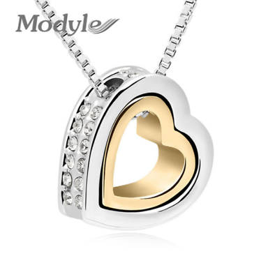 #ad Gold Austrian Crystal Luxury Heart Necklace amp; Pendant Valentine Xmas Gift GBP 7.99