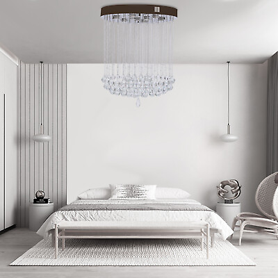 #ad Luxury Crystal Chandelier Flush Mount Ceiling Light Pendant Lighting Dining Room $76.00