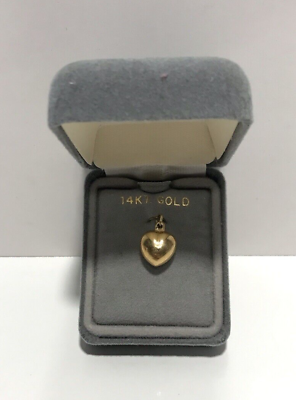 #ad 14K Yellow Gold Puffy Mini Heart Pendant $59.95