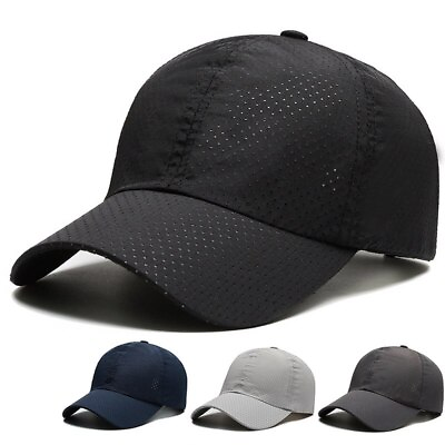 #ad Summer Breathable Sport Cap Fast Dry Baseball Cap Golf Ball Dad Hat Adjustable $7.79