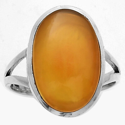 #ad Natural Carnelian 925 Sterling Silver Ring s.7.5 Jewelry R 1005 $8.99