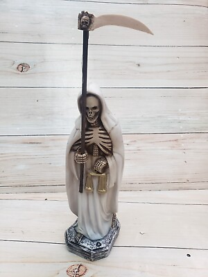 #ad Santa Muerte Blessed Color White Size 13quot; Money Luck Wealth Blanc Salud $65.00