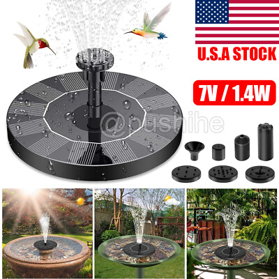 #ad Bird Bath Fountain Solar Powered Water Pump Floating Outdoor Pond Garden Pool US $11.45