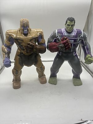 #ad Marvel Avengers Power Punch Thanos amp; Power Punch Hulk Action Figure 20 Actions $29.99