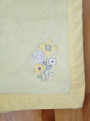 #ad Nojo Yellow Plush Polyester Flowers Baby Blanket Lovey $19.90