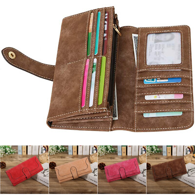 #ad Women Lady Soft Leather Wallet Long Clutch Card Holder Purse Handbag Xmas Gift $11.46