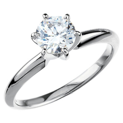 #ad 1.3ct Brilliant Round Cut Russian Sim Diamond Engagement Ring $188.75