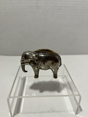 #ad Vintage Elephant Pin Cushion Sewing Novelty Silver Metal Made in Germany Unique $34.99