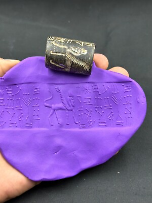 #ad Circa near eastern Sumerian seal stone kingAnimal with early written unknown $435.86