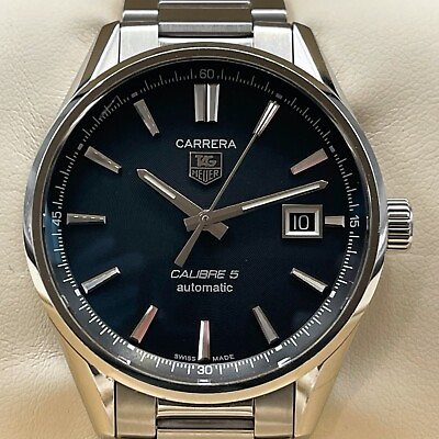 #ad TAG Heuer Carrera Calibre5 WAR211A.BA0782 Elegant SS Men#x27;s Automatic Watch $1190.00