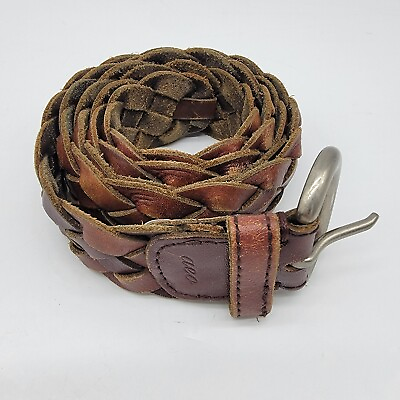 #ad Beautiful Multi Color Braided Leather Belt Argentina $15.99